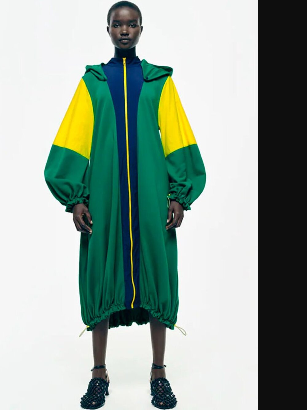 ZARA ZW Collection Women Multicolor Oversized Colorful Trench Coat Size M/L NWT